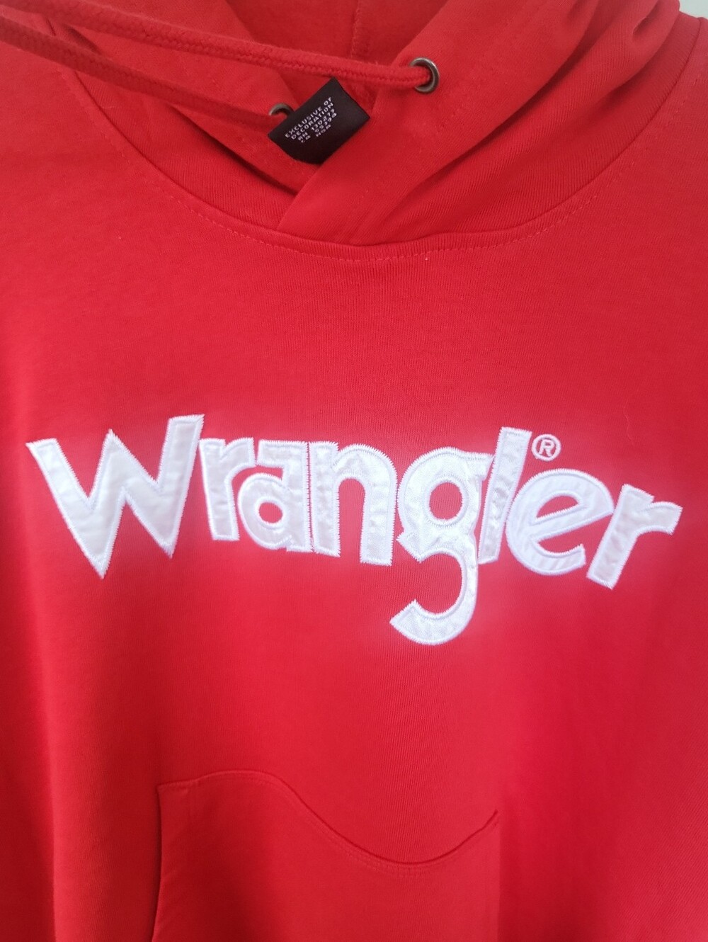 NWT Wrangler Retro Spell Out Red Cowgirl Hoodie Pullover Sweatshirt L $55 - Picture 3 of 7